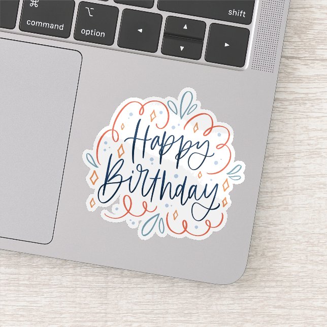 feliz pegatina de cumpleaños (Detalle)