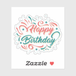 Feliz pegatina de cumpleaños
