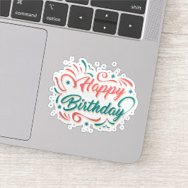 Feliz pegatina de cumpleaños