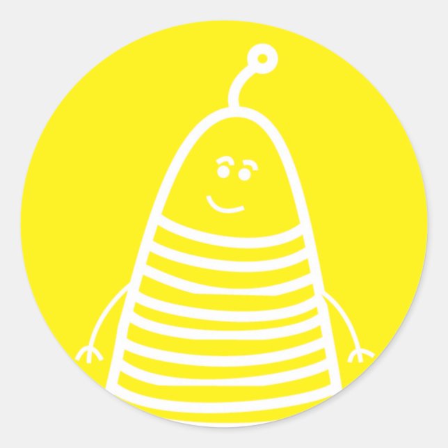 ¡Feliz pegatina de emoción de Robot! (Anverso)