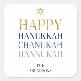 Feliz Pegatina de feriado de Hanukkah Chanukah