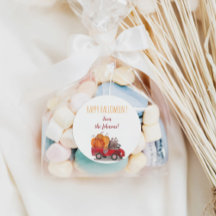 Feliz Pegatina de Halloween para bolsos de dulces