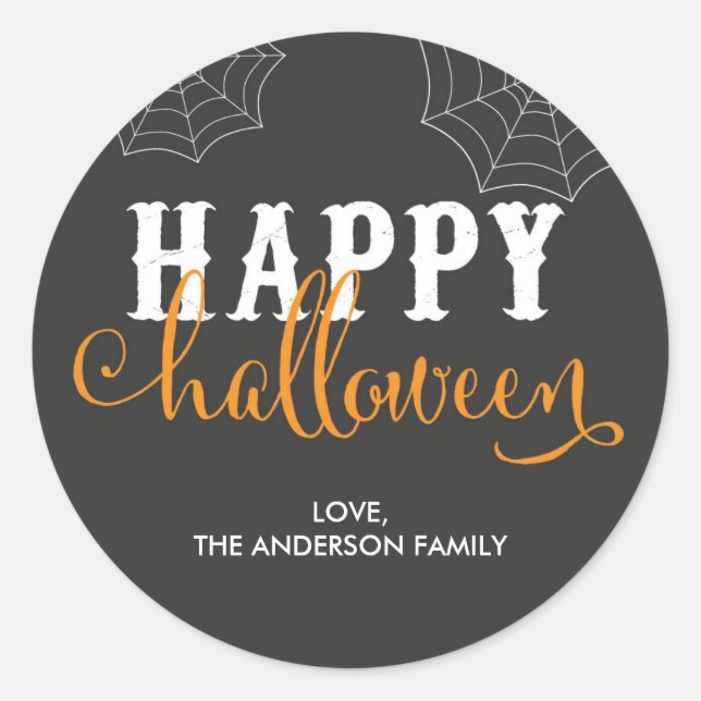 Feliz Pegatina de Halloween / sello para sobres de (Anverso)