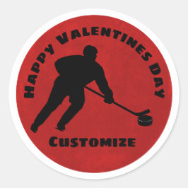 Feliz Pegatina de jugador de hockey de San Valentí