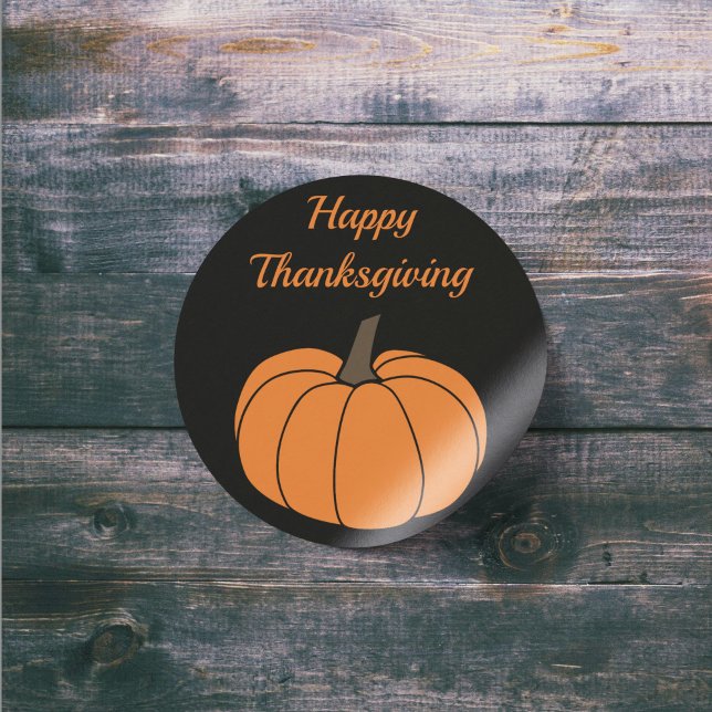 Feliz Pegatina de la Calabaza de Acción de Gracias (Happy Thanksgiving Pumpkin Sticker)