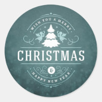 Feliz Pegatina de la Ronda de Navidad