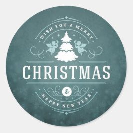Feliz Pegatina de la Ronda de Navidad