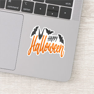 Feliz pegatina de murciélago de Halloween