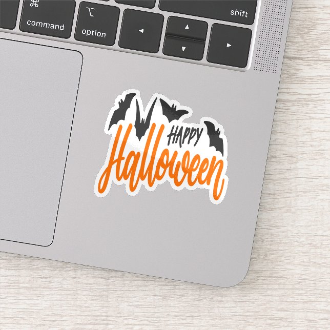 Feliz pegatina de murciélago de Halloween (Detalle)