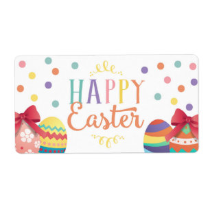 Feliz Pegatina de Pascua con botella de agua