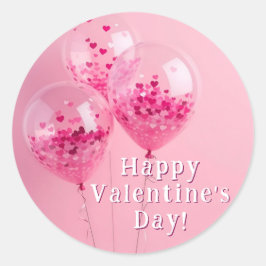 Feliz pegatina de San Valentín con globos
