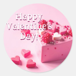 Feliz pegatina de San Valentín con postre