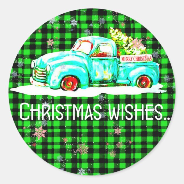 Feliz Pegatina de Sellos para sobres navideños (Anverso)