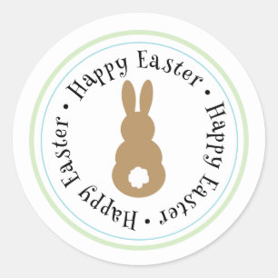 Feliz Pegatina de Silhouette Bunny de Pascua