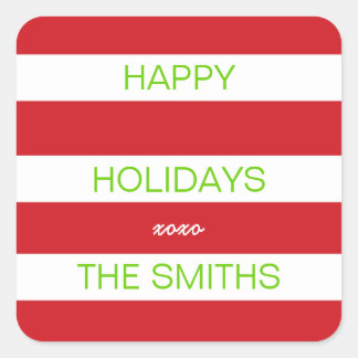 Feliz Pegatina de vacaciones (rojo y blanco)