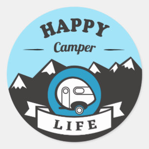 Feliz Pegatina de vida de Camper