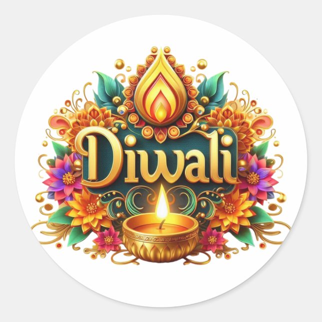 Feliz Pegatina Diwali (Anverso)