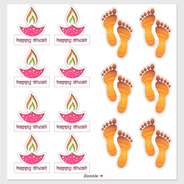 Feliz pegatina Diwali (Hoja)
