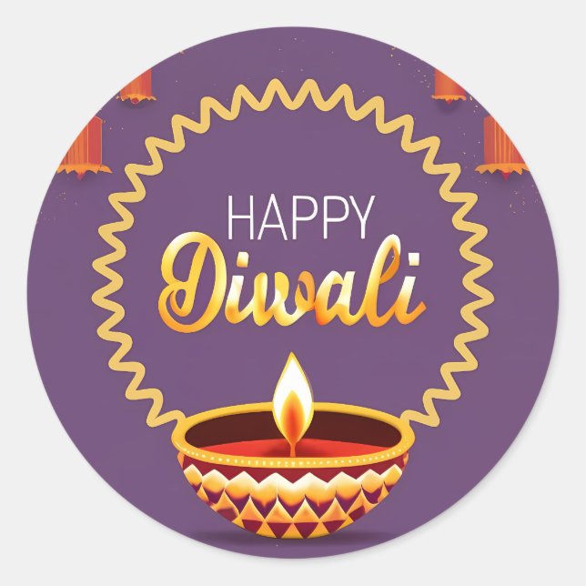 Feliz Pegatina Diwali (Anverso)