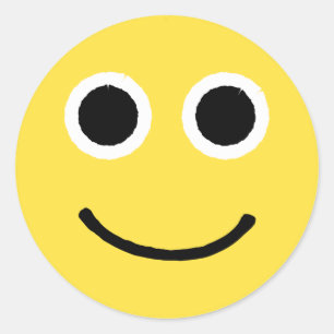 Feliz Pegatina facial Emoticon sonriente amarillo