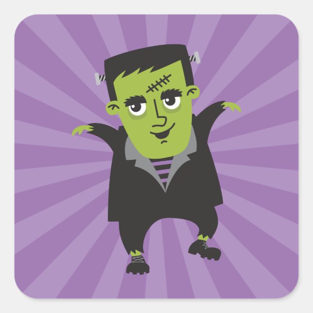 Feliz Pegatina Frankenstein de Halloween (Anverso)
