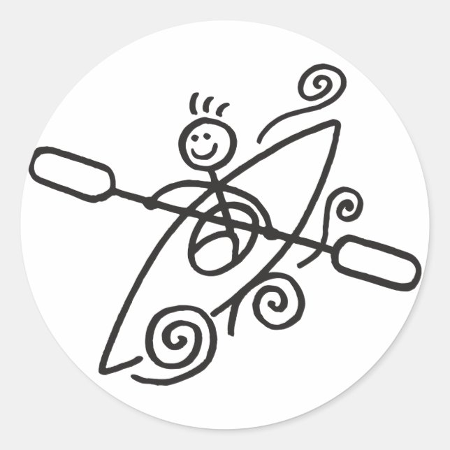 Feliz Pegatina Kayak (Anverso)