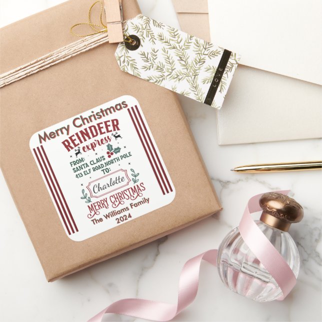 Feliz Pegatina navideño alegre (Regalar)