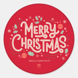 Feliz Pegatina navideño - Diseño festivo