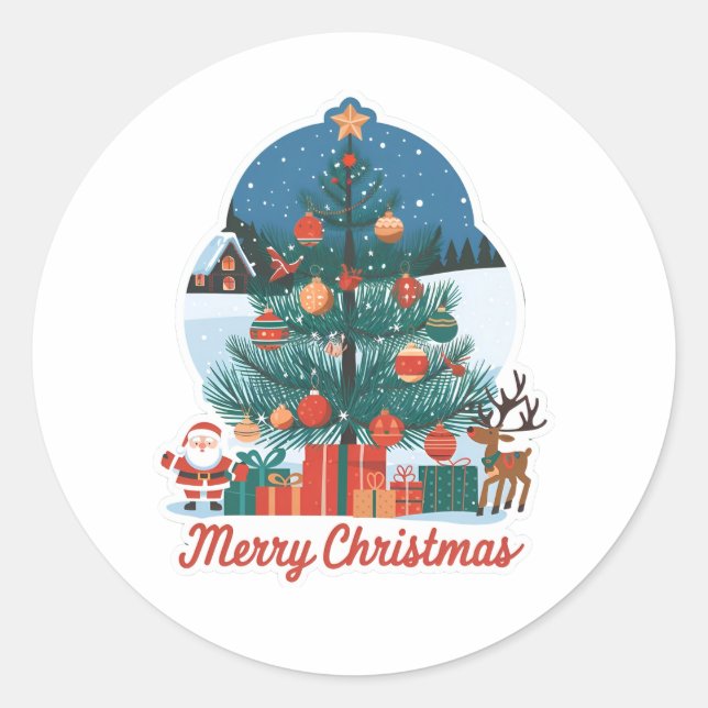 Feliz Pegatina navideño: Feliz nuevo modelo (Anverso)