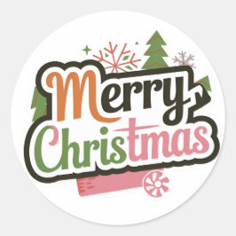 Feliz Pegatina navideño: Pegatinas clásicos de la 