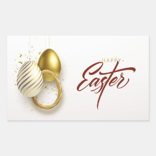 Feliz Pegatina rectangular de Pascua