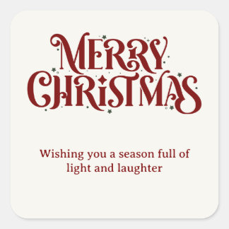 Feliz pegatina rojo navideño