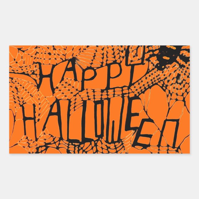 FELIZ pegatinas DE HALLOWEEN SPIDER WEB (Anverso)