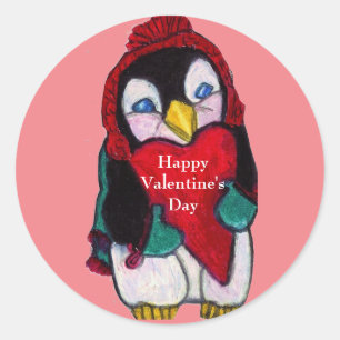 FELIZ pegatinas DE PENGUINA VALENTINA