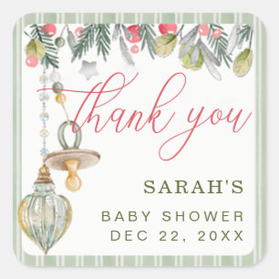Feliz Pequeño Baby Shower Gracias Pegatinas