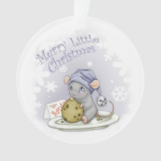 Feliz pequeño ornamento del ratón del navidad