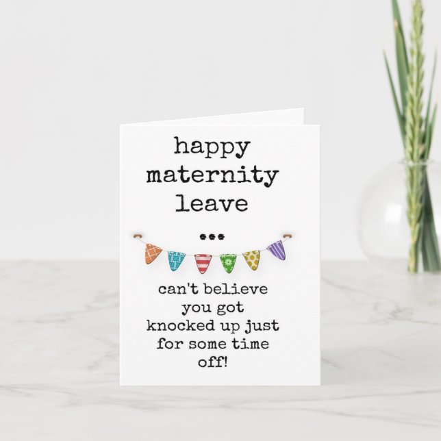 Feliz permiso de maternidad, tarjeta (Anverso)