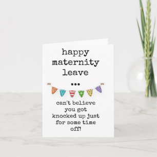 Feliz permiso de maternidad, tarjeta