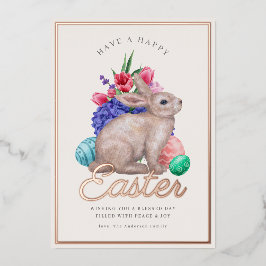 Feliz Personalizable Conejo de Pascua con tarjeta 