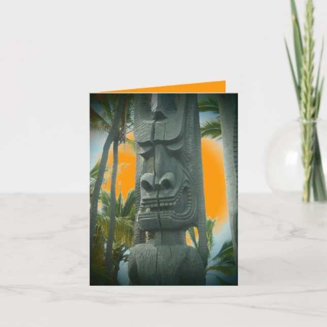Feliz personalizable de tiki cualquier tarjeta de  (Anverso)