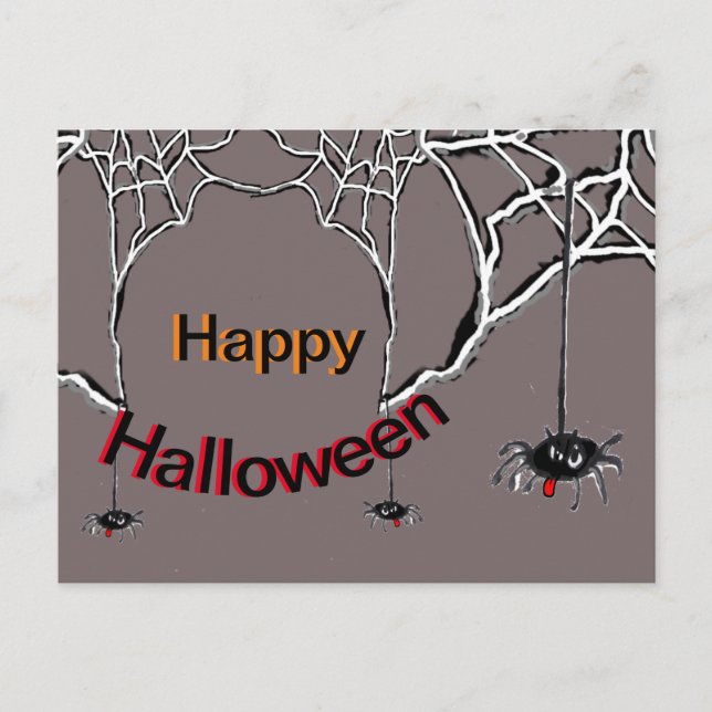 Feliz Personalizado Araña de Halloween. Postal (Anverso)