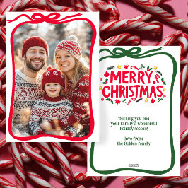 Feliz PERSONALIZADO de Navidad con la mano dibujad