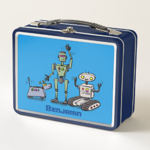 Feliz personalizado de trío de robots lindos