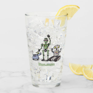 Feliz personalizado de trío de robots lindos