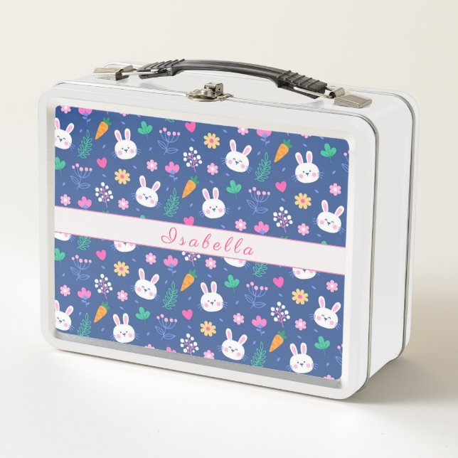 Feliz Personalizar Easter White Love Rabbit (Anverso)