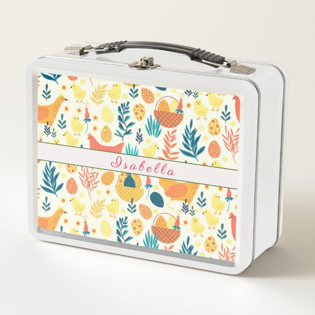 Feliz Personalizar Pascua Cute Pollo Vintage (Anverso)