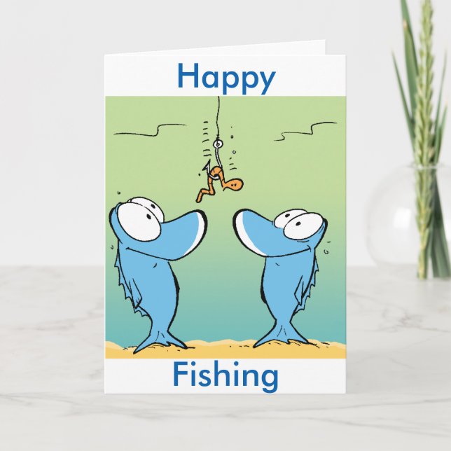 Feliz Pesca Graciosa Tarjeta de Saludo Personaliza (Anverso)