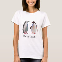 Feliz Pingüino Pareja Camiseta