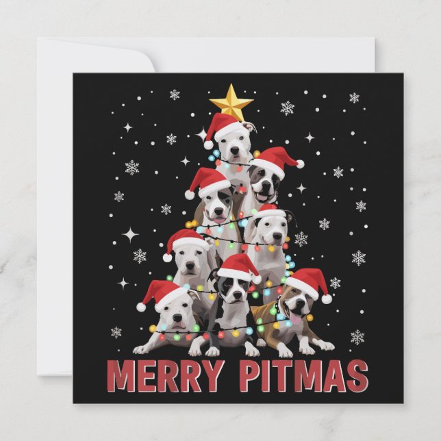 Feliz Pitmas Pitbull Perro Árbol Navidad Fea (Anverso)