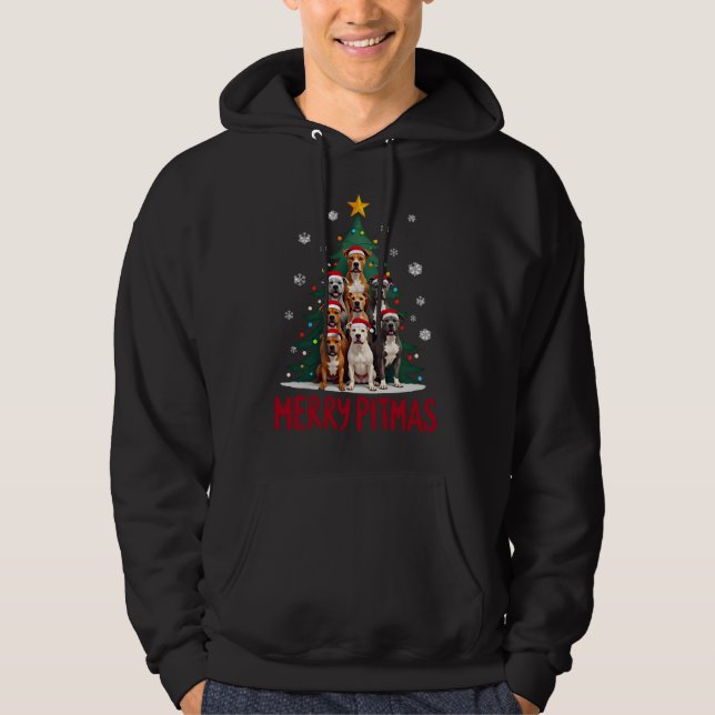Feliz Pitmas Pitbull Perro Suéter Feo De Navidad T (Anverso)